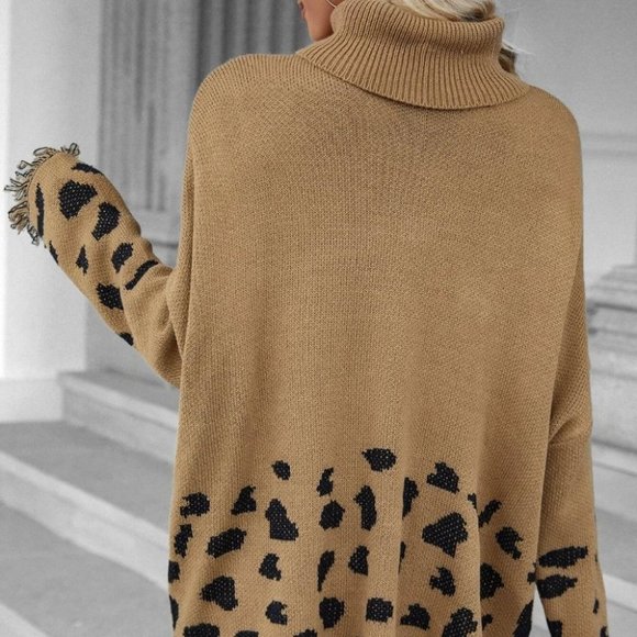 Tan Womens Batwing Sweater - Picture 3 of 6